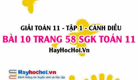 Giải bài 10 trang 58 Toán 11 tập 1 SGK Cánh Diều